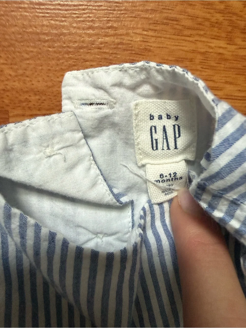 GAP Blue & White Striped Eyelet Ruffle Dress